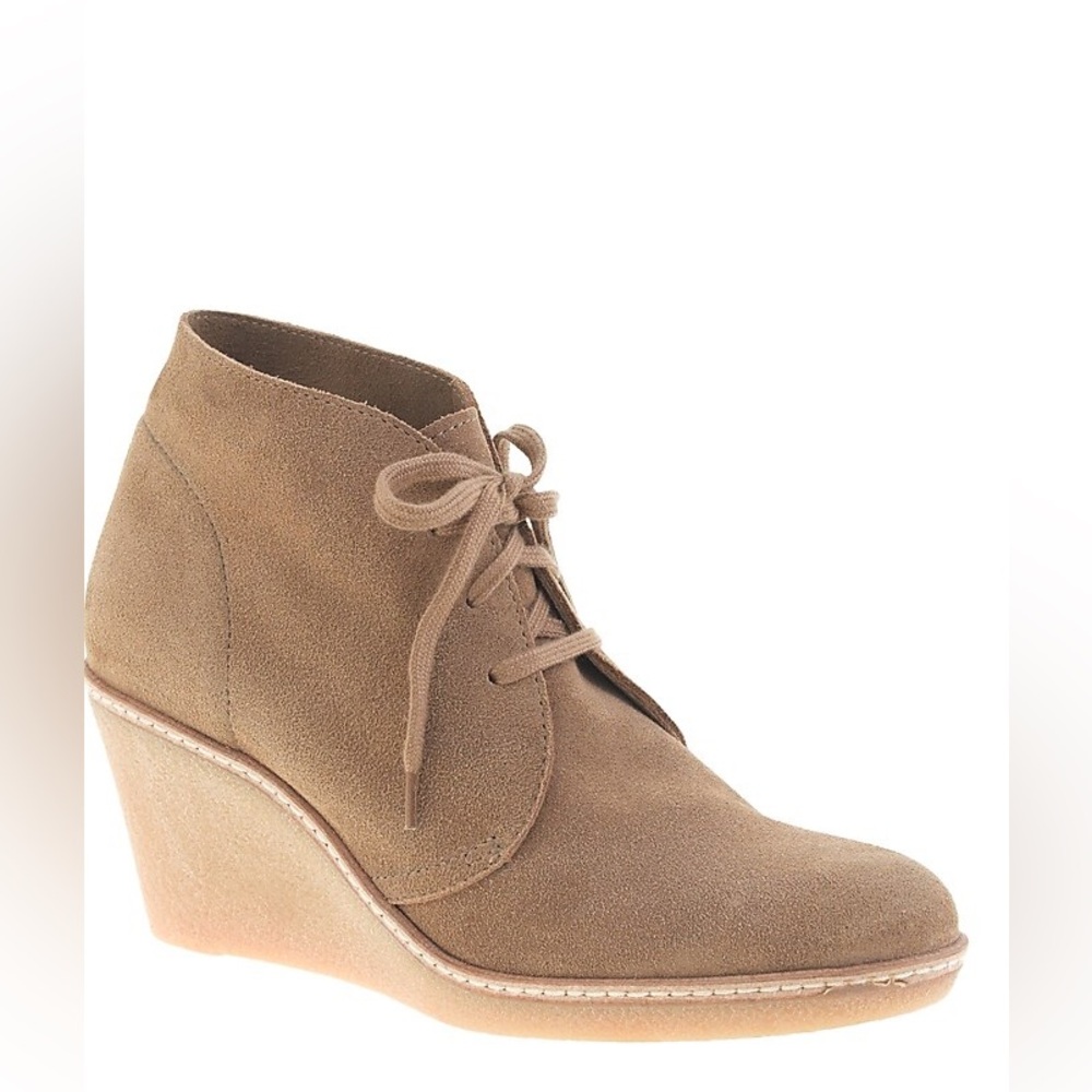 J.Crew MacAlister wedge bootie in tan Suede